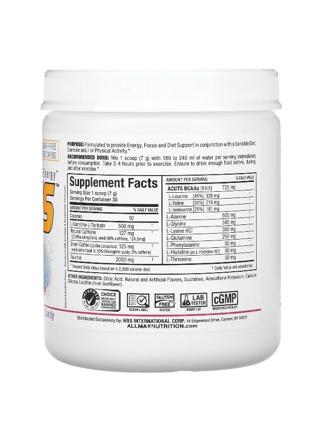 Allmax - ALLMAX, ACUTS™, Amino-Charged Energy, Cotton Candy, 7.4 oz (210 g) - Image 1