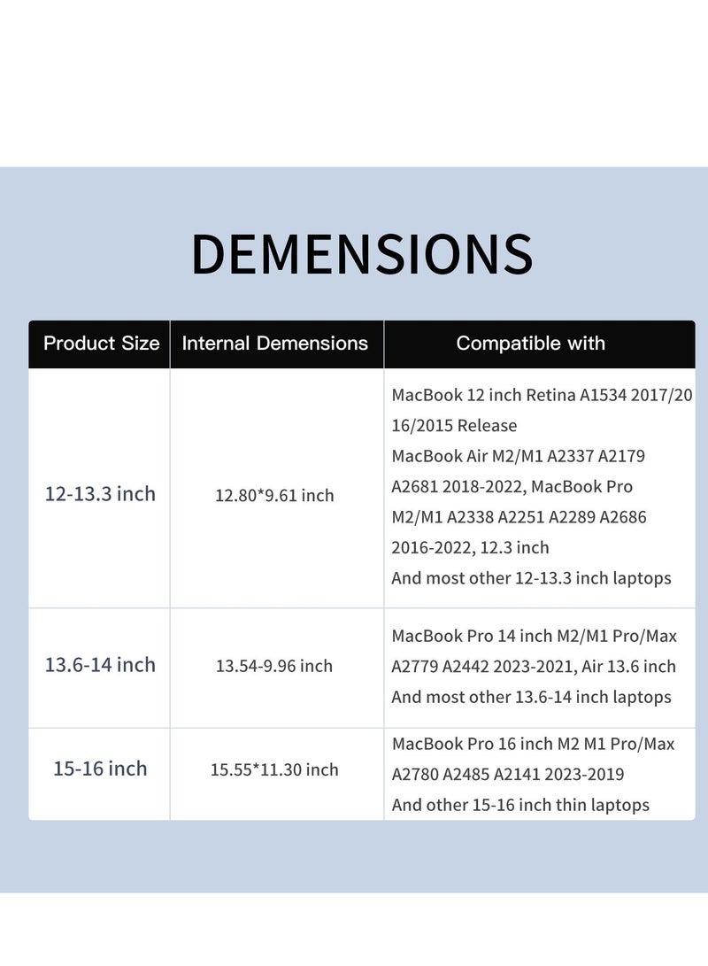 KASTWAVE Laptop Sleeve Bag, Protective Laptop Sleeve Compatible with MacBook 12 inch, Polyester Vertical Case with Pocket, PU Bag with Small Case, Blue - Image 5