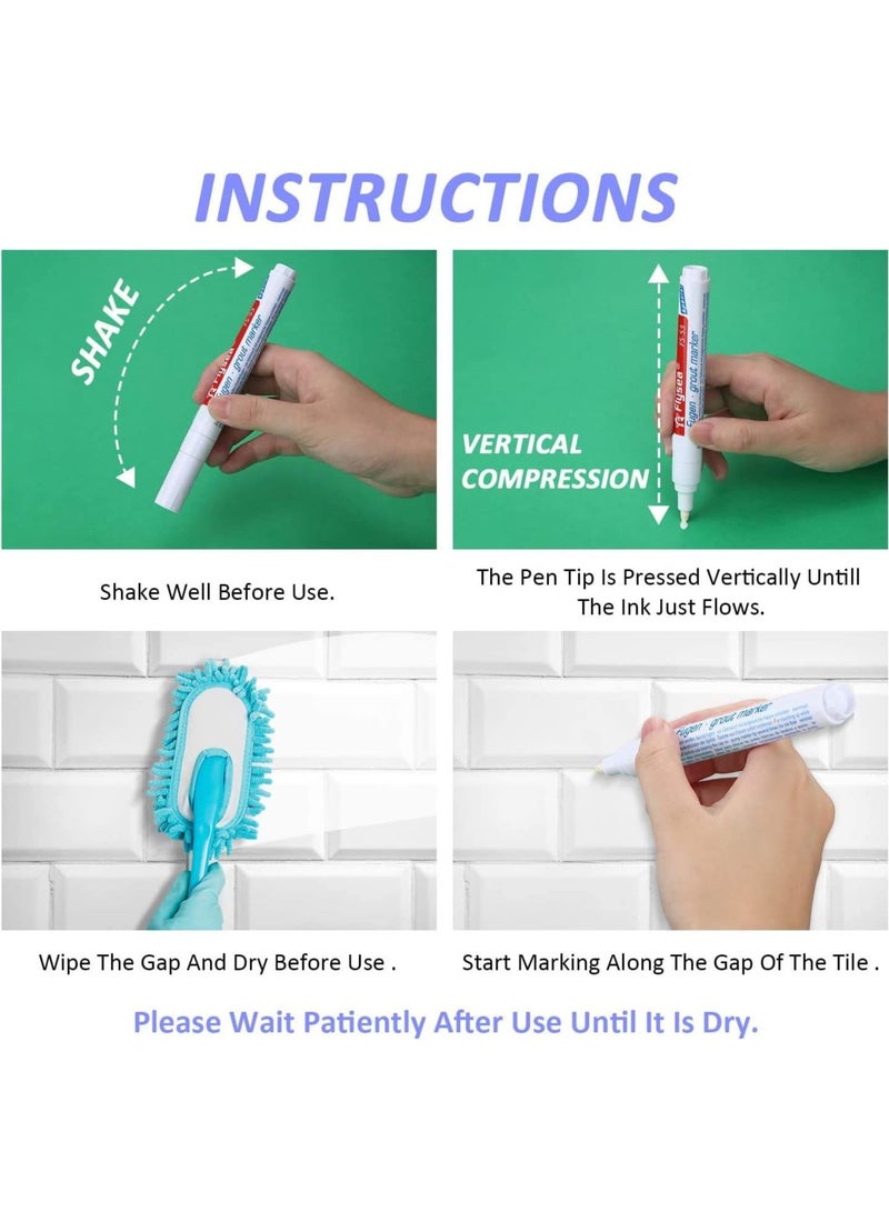 مخطوطات قطعتان من قلم بلاط الجدران، قلم ترميم الجص، قلم إصلاح الجص، قلم حشو لاستعادة بلاط الجص والأرضيات والحمامات والمطبخ (أبيض) - Image 3