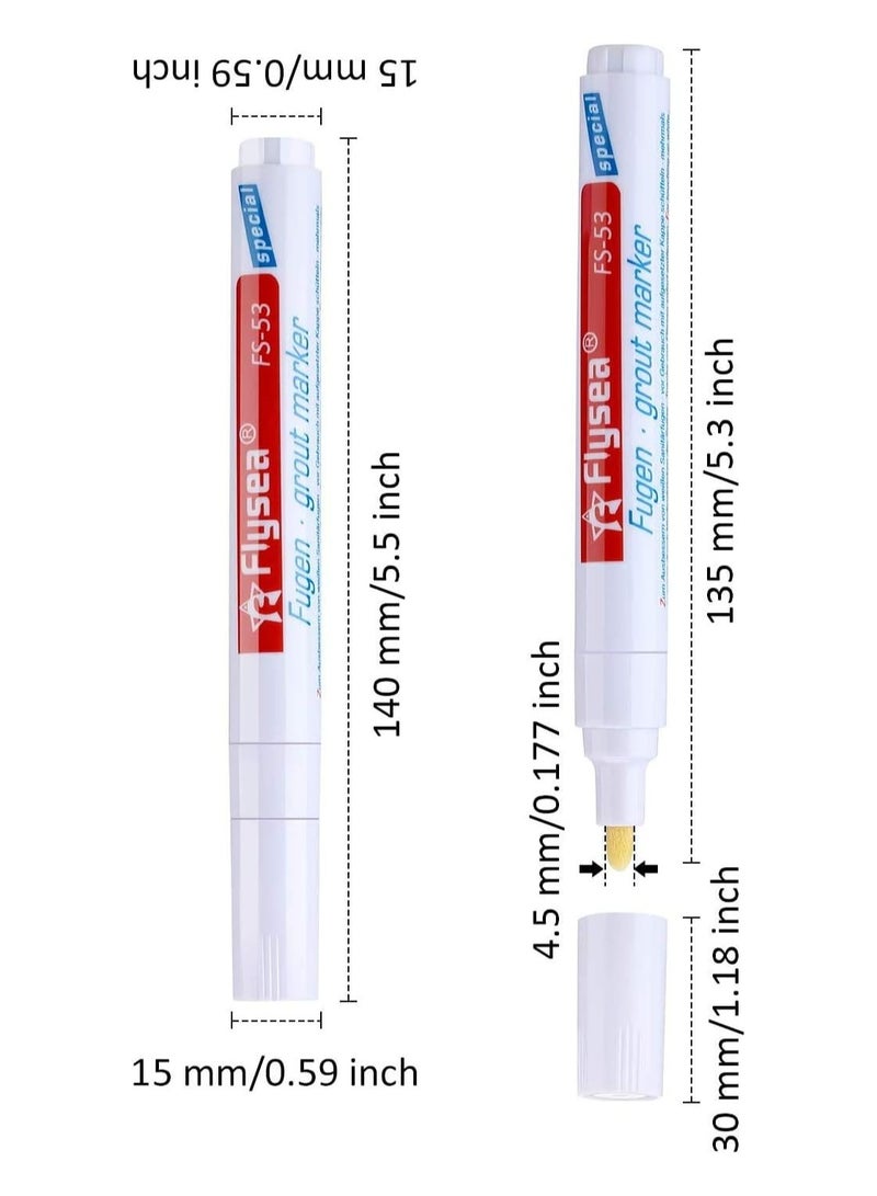 مخطوطات قطعتان من قلم بلاط الجدران، قلم ترميم الجص، قلم إصلاح الجص، قلم حشو لاستعادة بلاط الجص والأرضيات والحمامات والمطبخ (أبيض) - Image 2