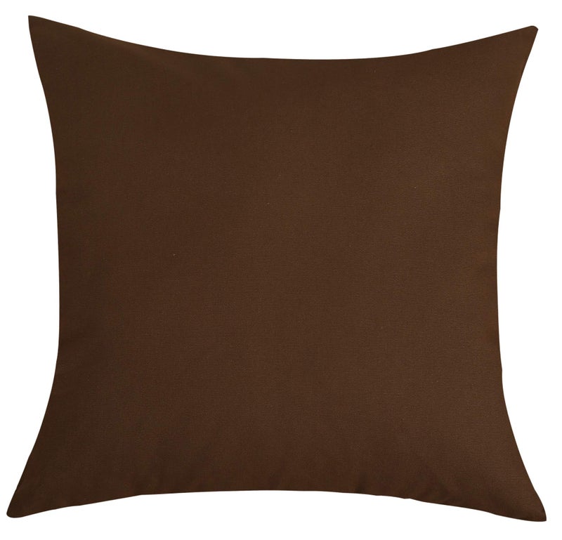 TangDepot Cotton Solid Throw Pillow Covers  20"" x 20""   Coffee  1 Count (Pack of 1) - Image 2