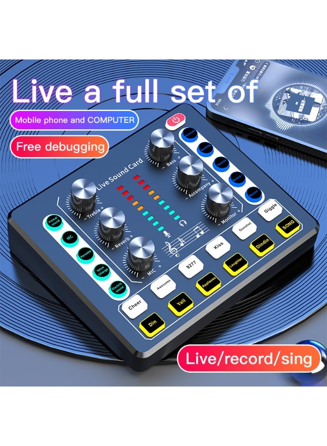 كارت صوت M8 لايف - شريحة DSP لمباشر البث الصوتي | 12 أصوات محيطة و 4 تأثيرات صوتية | ميكسر دي جي لمباشر البث、تسجيل الموسيقى、عزف الغيتار | مُغير الصوت متوافق مع تيك توك、فيس بوك、يوتيوب、البودكاستات وتسجيل الألعاب | يدعم توصيل USB و بلوتوث - Image 1