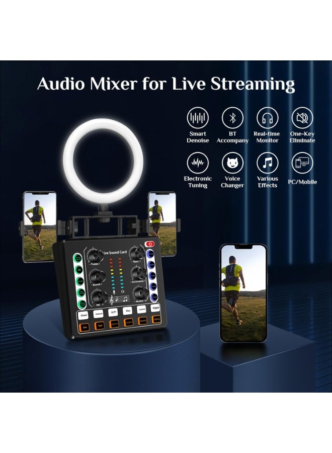 كارت صوت M8 لايف - شريحة DSP لمباشر البث الصوتي | 12 أصوات محيطة و 4 تأثيرات صوتية | ميكسر دي جي لمباشر البث、تسجيل الموسيقى、عزف الغيتار | مُغير الصوت متوافق مع تيك توك、فيس بوك、يوتيوب、البودكاستات وتسجيل الألعاب | يدعم توصيل USB و بلوتوث - Image 4
