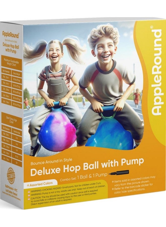 AppleRound Space Hopper Ball with Air Pump, 18in/45cm Diameter for Age 3-6, Kangaroo Bouncer, Hippity Hoppity Hop Ball for Children, Plain Color (Green) - Image 4