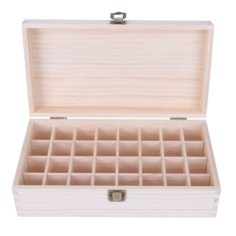 32 Grids Wooden Essential Oil Storage Container Nail Gel Display Box Makeup Case - Image 3