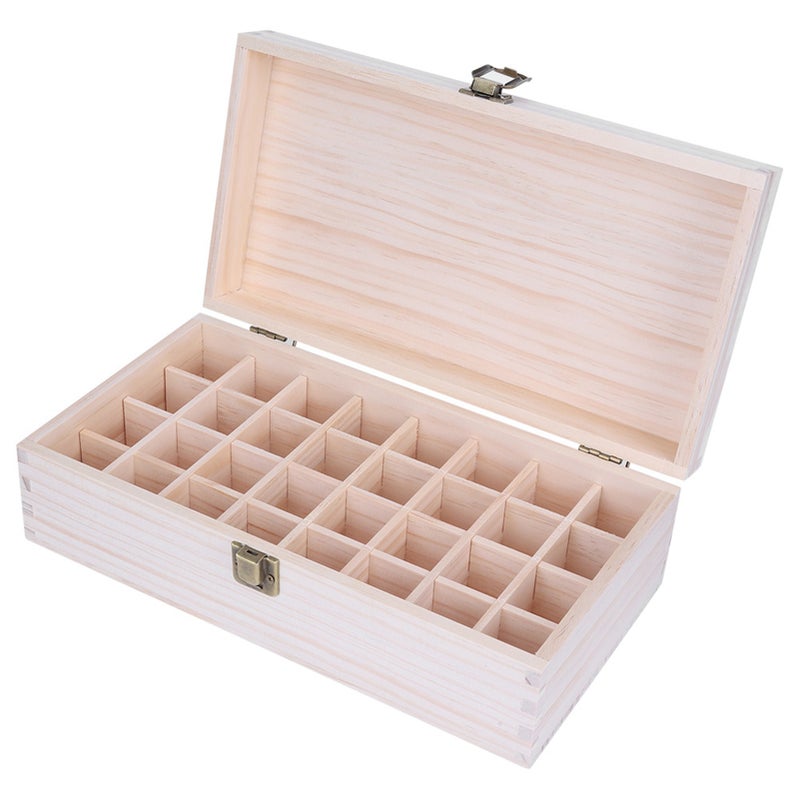 32 Grids Wooden Essential Oil Storage Container Nail Gel Display Box Makeup Case - Image 4