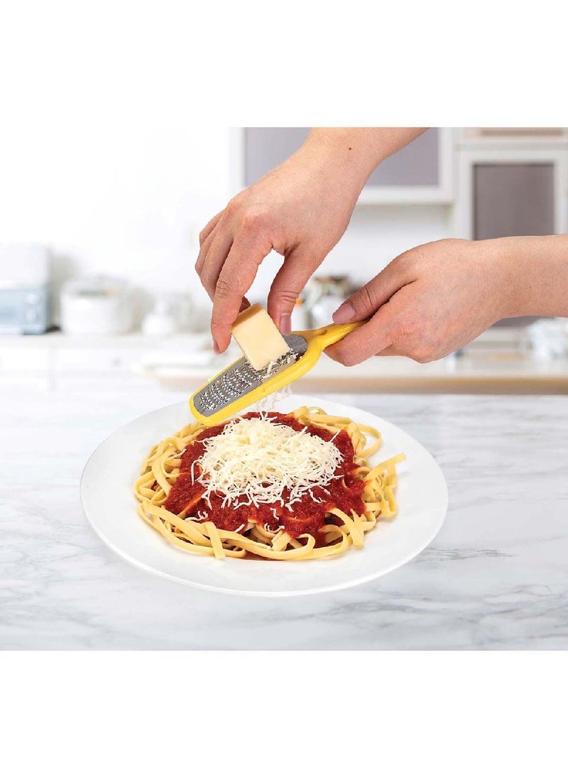 Joie Cheese Grater – Compact Handheld Grater with Stainless Steel Blade, Easy-Grip Handle, Yellow Kitchen Tool for Cheese & More - Image 2