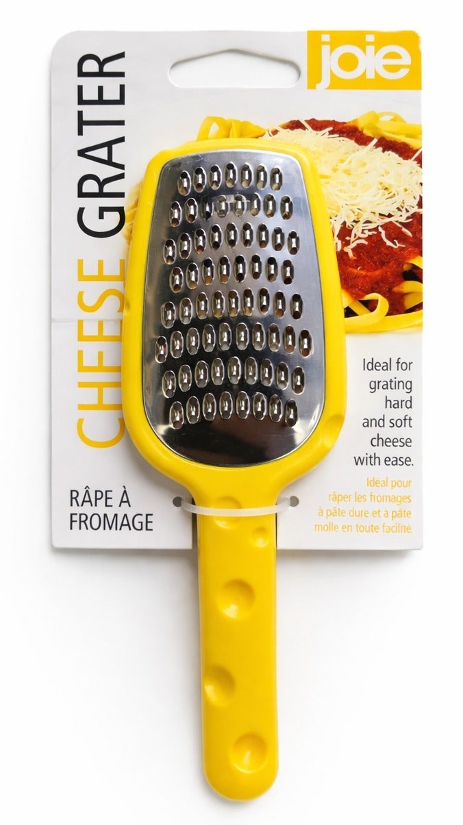 Joie Cheese Grater Yellow Handheld Stainless Steel Grater with Ergonomic Handle Compact Kitchen Tool for Cheese Vegetables Chocolate Garlic Easy Grating & Food Prep - Image 1