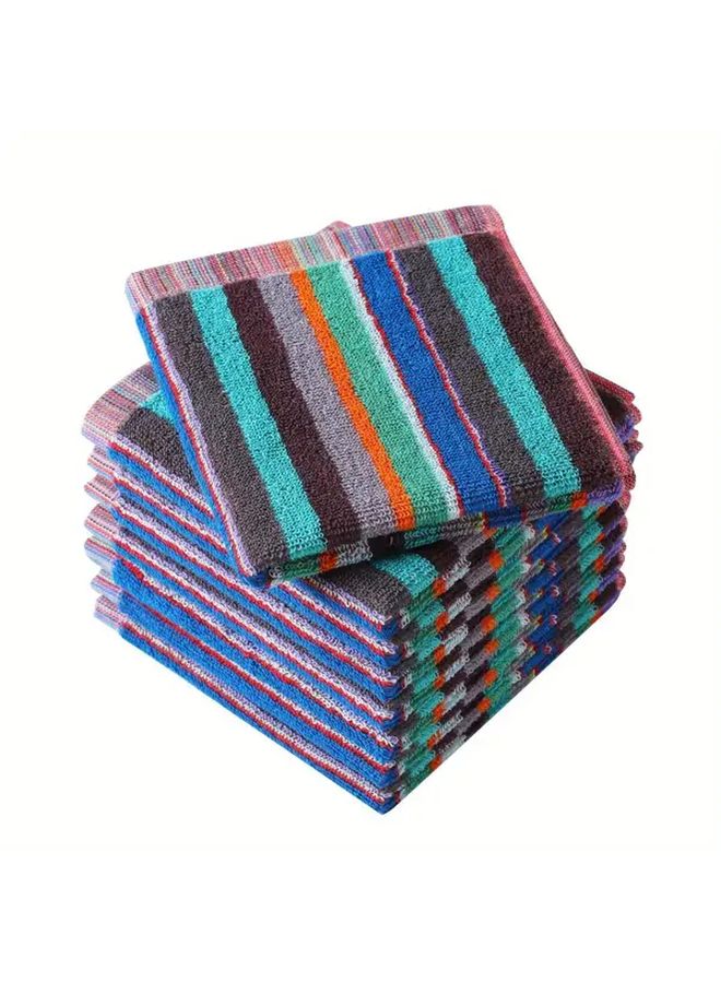 Modern Striped Fabric Hand Towels Assorted Colors 12 Pcs for Kitchen Home - Image 5