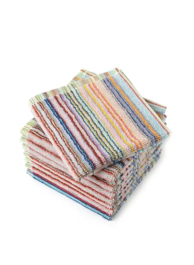 Modern Striped Fabric Hand Towels Assorted Colors 12 Pcs for Kitchen Home - Image 1