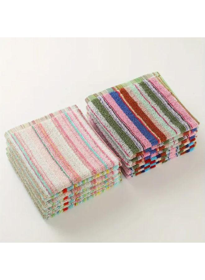 Modern Striped Fabric Hand Towels Assorted Colors 12 Pcs for Kitchen Home - Image 2