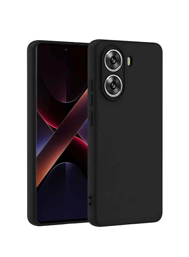 Wtech Xiaomi Poco X7 Pro 5G 2025 Premium Soft Liquid Silicone Case Cover - Black - Image 1