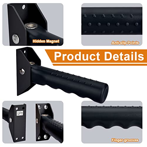 Healvaluefit Flip up Grab Bars for Elderly for Wall, 6 inch Folding Doorway Assist Handle, Handicap Grab Bars for Doorframe, Stairs Steps, Mobility Aids for Elderly, Seniors and Alzheimer (Black) - Image 3