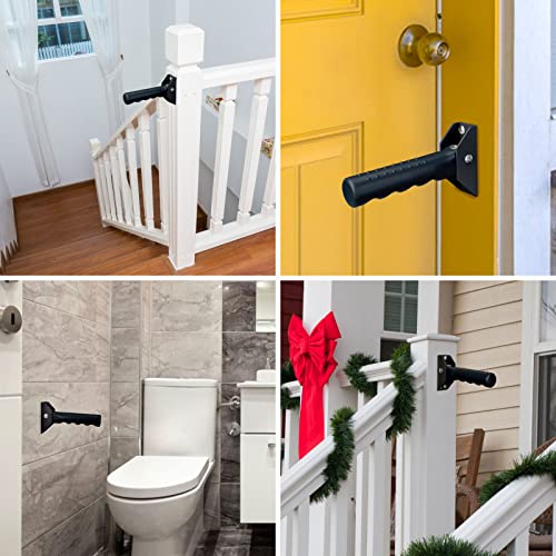 Healvaluefit Flip up Grab Bars for Elderly for Wall, 6 inch Folding Doorway Assist Handle, Handicap Grab Bars for Doorframe, Stairs Steps, Mobility Aids for Elderly, Seniors and Alzheimer (Black) - Image 5