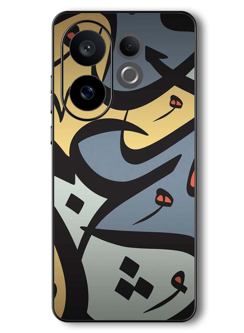 Theodor Case Compatible with Vivo V60 6.77 Inch Protection Shockproof Bumper Cover Arabic Design - Image 1