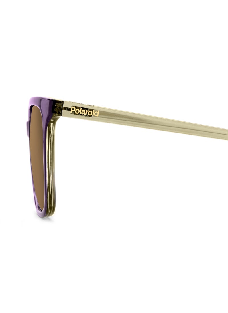 Polaroid - Women's Polarized Rectangular Shape  Sunglasses Pld 4163/S Gold 44 - Lens Size: 44 Mm - Viol Beig - Image 1