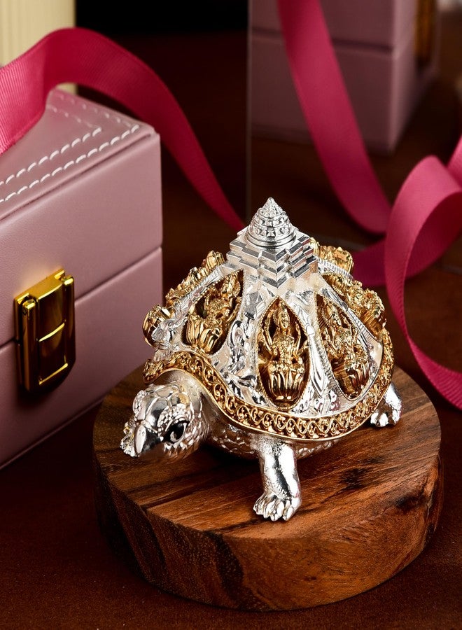 DHRUVS COLLECTION 24k Gold & 999 Silver Plated Tortoise, Turtle for Vastu, Wealth, Home Decor, Temple, Pooja Room, Good Luck Gift (Large - 9.5 x 5 x 6 cm) - Image 4