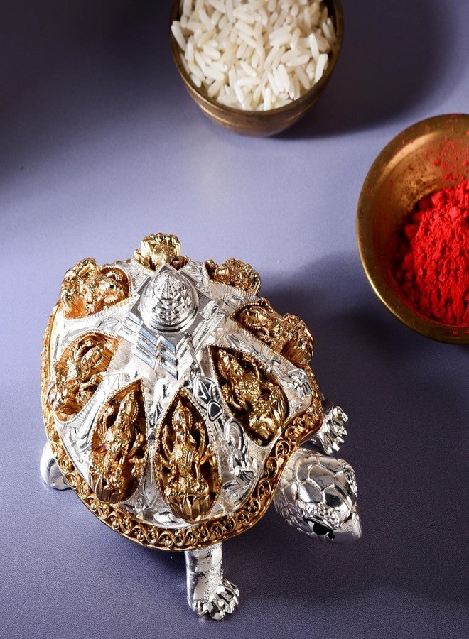 DHRUVS COLLECTION 24k Gold & 999 Silver Plated Tortoise, Turtle for Vastu, Wealth, Home Decor, Temple, Pooja Room, Good Luck Gift (Large - 9.5 x 5 x 6 cm) - Image 3