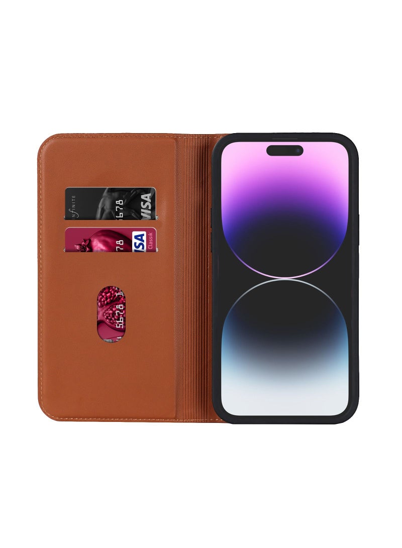 Suteni Flip Cover Card Slots Magsafe Leather Phone Case for iPhone - Image 3