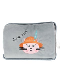 Biggdesign Curious Cat Electric Hot Water Bottle with Soft Cover Rechargable Hot Water Bag for Pain Relief  - Image 1