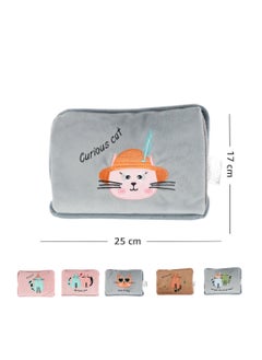Biggdesign Curious Cat Electric Hot Water Bottle with Soft Cover Rechargable Hot Water Bag for Pain Relief  - Image 3