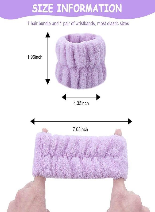 Gilded Cloud Headband Wristband Blender Sponge Set for Skincare, Beauty care, Puff, Facial, Spa, Face Wash, Soft Egg 5 Pics Combo Pack (Purple, Normal) - Image 2