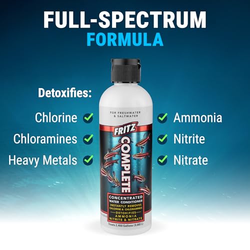 Fritz Aquatics Fritz Complete – Concentrated Water Conditioner/Tap Water Dechlorinator, Instantly Detoxifies Chlorine, Chloramines, Heavy Metals, Ammonia, Nitrite/Nitrates, for Fresh and Saltwater (8 oz) - Image 3