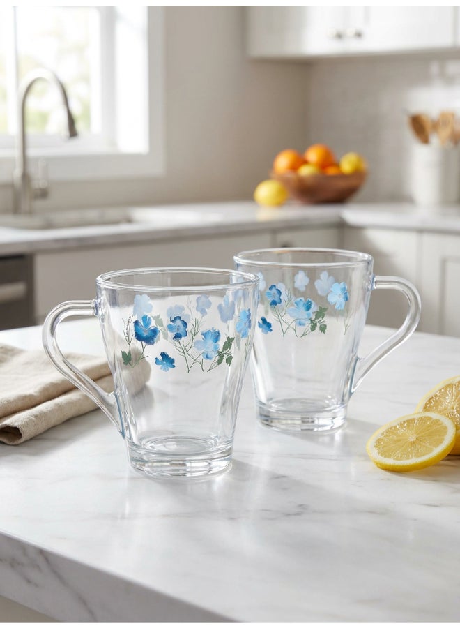 Luminarc Mahak Laflorita 6 piece Tea & Coffee Mug Set 28 cl, Tempered Glass, Dishwasher safe, Micowave safe - Image 2
