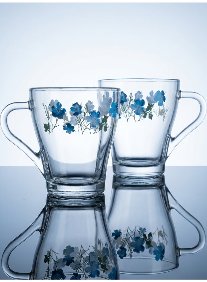 Luminarc Mahak Laflorita 6 piece Tea & Coffee Mug Set 28 cl, Tempered Glass, Dishwasher safe, Micowave safe - Image 5