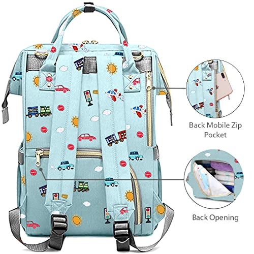 PACKNBUY Diaper Bag for Mothers for Travel, Maternity and Hospital Delivery Bag with Multiple Pockets, Insulated Bottle Space, Water Resistant Baby Bag for Mom (Blue) - Image 4