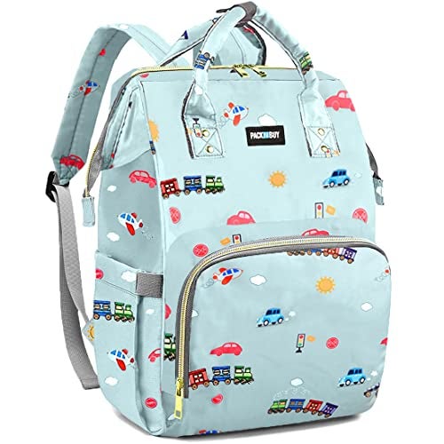 PACKNBUY Diaper Bag for Mothers for Travel, Maternity and Hospital Delivery Bag with Multiple Pockets, Insulated Bottle Space, Water Resistant Baby Bag for Mom (Blue) - Image 1