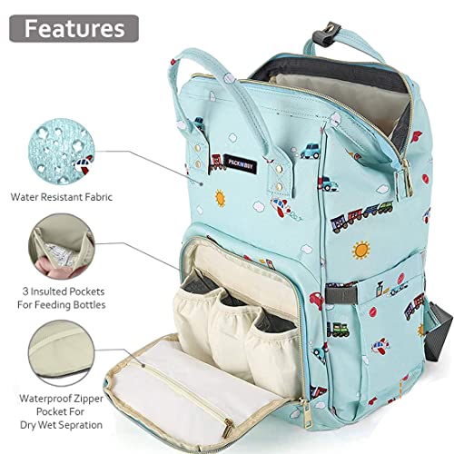 PACKNBUY Diaper Bag for Mothers for Travel, Maternity and Hospital Delivery Bag with Multiple Pockets, Insulated Bottle Space, Water Resistant Baby Bag for Mom (Blue) - Image 2