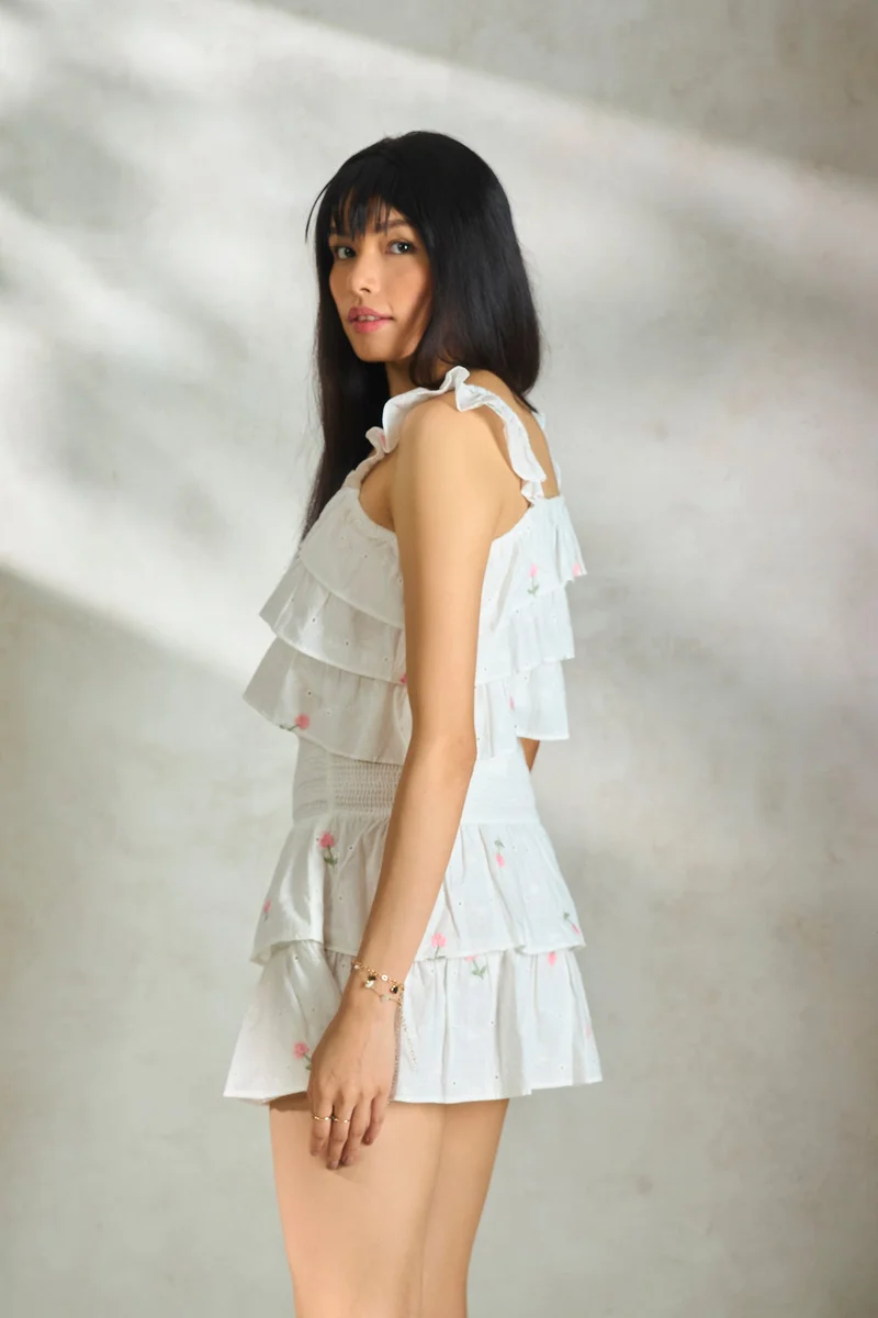 Virgio Cotton Tiered Vacation Tops for Women