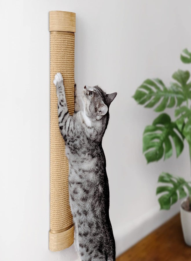 7 Ruby Road Large Cat Scratcher Wall Mounted - Refillable Sisal Scratch Pad - Cute Scratching Post for Indoor Cats and Kitten - Tall Vertical Mount - Modern Wooden Cat Wall Furniture and Scratchers - Image 1