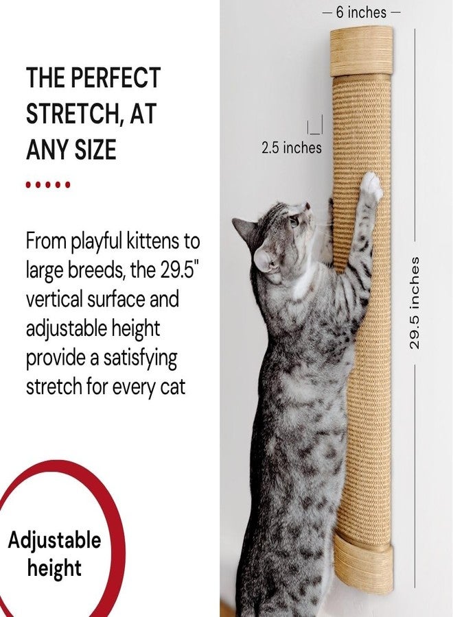 7 Ruby Road Large Cat Scratcher Wall Mounted - Refillable Sisal Scratch Pad - Cute Scratching Post for Indoor Cats and Kitten - Tall Vertical Mount - Modern Wooden Cat Wall Furniture and Scratchers - Image 4