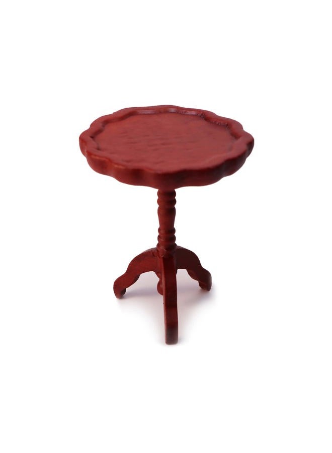 Cutemini Miniature Dollhouse Furniture Round Side Table 1/12 Scale Stool Model for Doll House Room Scenes Decoration Gift (Brown) - Image 1
