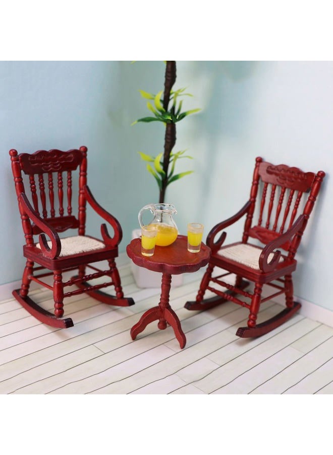 Cutemini Miniature Dollhouse Furniture Round Side Table 1/12 Scale Stool Model for Doll House Room Scenes Decoration Gift (Brown) - Image 2