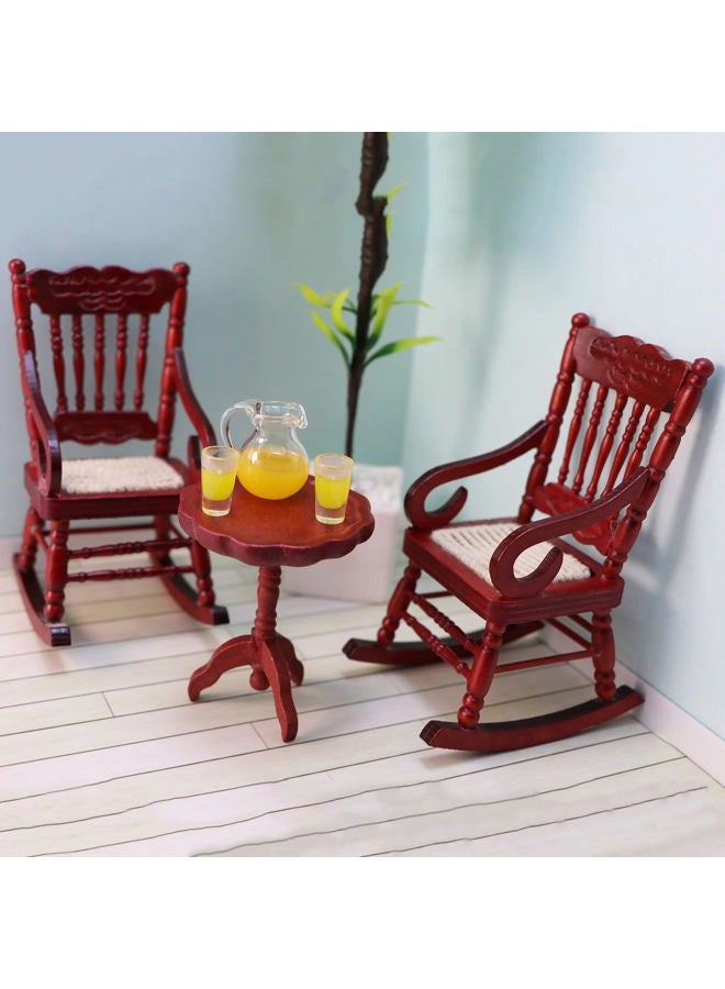 Cutemini Miniature Dollhouse Furniture Round Side Table 1/12 Scale Stool Model for Doll House Room Scenes Decoration Gift (Brown) - Image 3