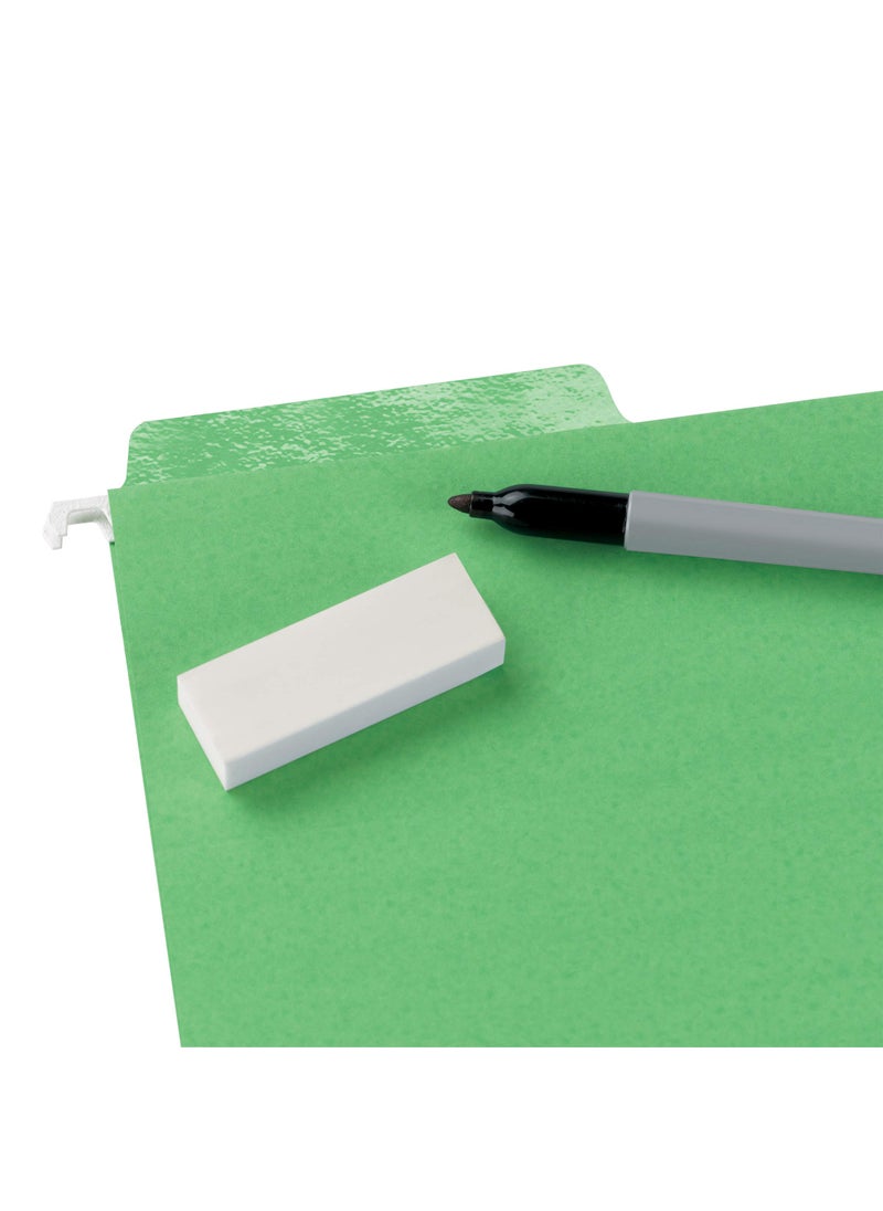 Smead Smead Erasable FasTab Hanging File Folder, 1/3-Cut Built-in Tab, Letter Size, Assorted Primary Colors, 18 per Box (64031), Primary Color Assortment  - Image 2