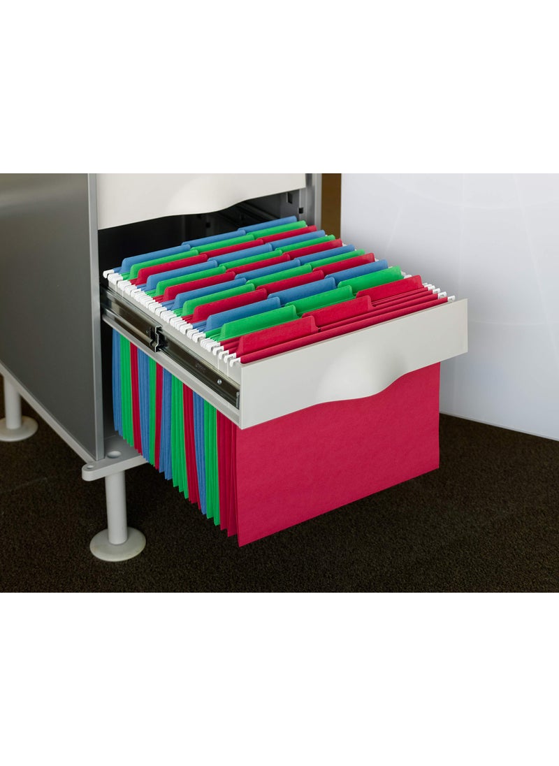 Smead Smead Erasable FasTab Hanging File Folder, 1/3-Cut Built-in Tab, Letter Size, Assorted Primary Colors, 18 per Box (64031), Primary Color Assortment  - Image 5
