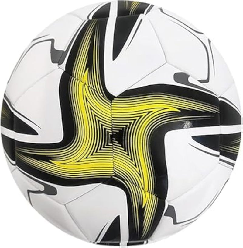 Excellent Air Retention Size 5 Soccer Ball For Training Rubber Bladder Gives Exceptional Air Retention PVC Football, yellow