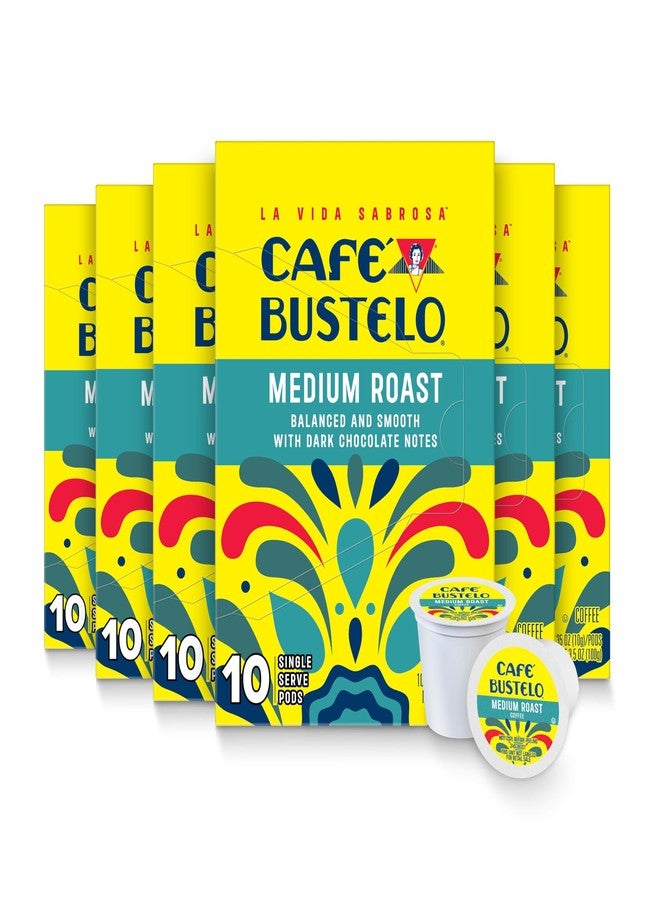 Cafe Bustelo قهوة كافيه بوستيلو متوسطة التحميص، 10 كبسولات كي-كاب (عبوة من 6) - Image 1