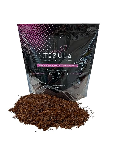 Tezula Plants Premium New Zealand Tree Fern Fiber (Debris Free) Growing Medium and Reptile Substrate- Natural, Organic, Long Lasting | for Orchids and Tropicals | Use in Terrariums and Vivariums (1 Gallon) - Image 1