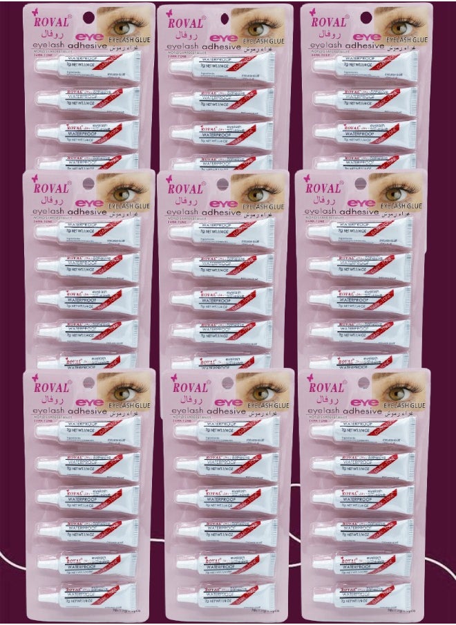 ROVAL 54 Pieces Eyelash Glue Adhesive Dark Tone 7g  - Image 1