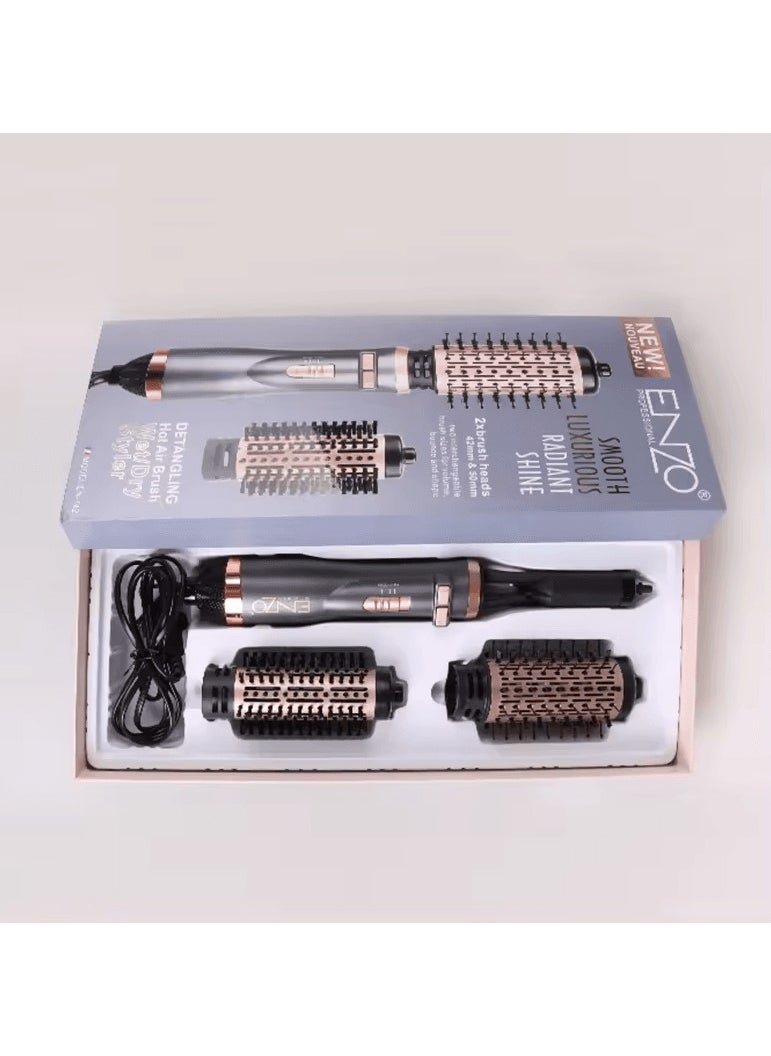 ENZO Professional - "ENZO EN-742  1500W Hot Air Brush – 2-in-1 Blow Dryer and Styling Brush with Ionic Technology, Adjustable Heat and Speed Settings, and 360-Degree Swivel Cord  "Intl Version - Image 1