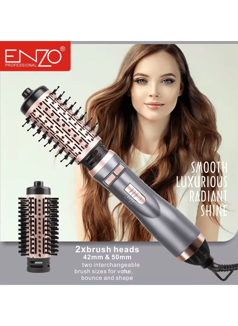 ENZO Professional - "ENZO EN-742  1500W Hot Air Brush – 2-in-1 Blow Dryer and Styling Brush with Ionic Technology, Adjustable Heat and Speed Settings, and 360-Degree Swivel Cord  "Intl Version - Image 1