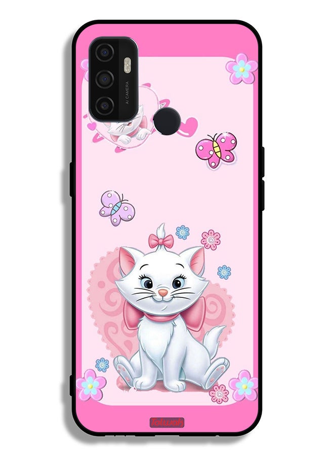 Tolwak Oppo A32 Protective Case Cover Cute Lady Cat - Image 2