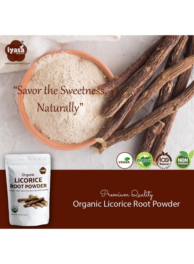 Iyasa Holistics مسحوق جذر عرق السوس العضوي من إياسا هوليستكس، موليثي، غليكيريزا غلابرا، 4 أونصات، 113 جرام، طارد طبيعي للبلغم، وكيل نكهة الحلوى، غذاء خارق - Image 5