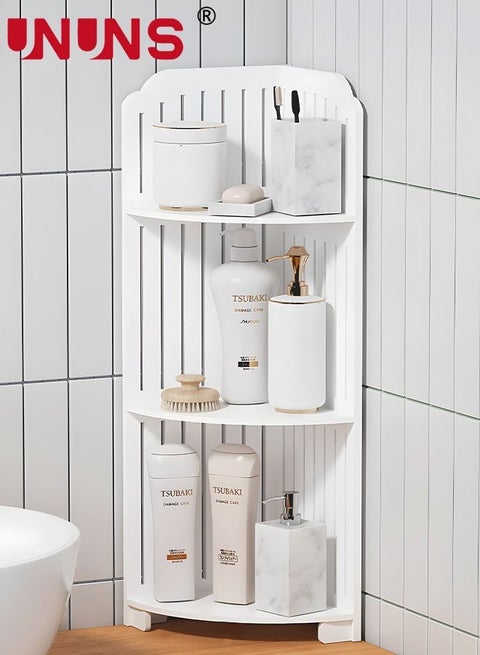 3 Tier Corner Shelf Rack,Toilet Paper Stand For Bathroom Organizer,Toilet Vanity Cabinet,Narrow Bath Sink Organizer,Towel Storage Shelf for Paper Holder,White