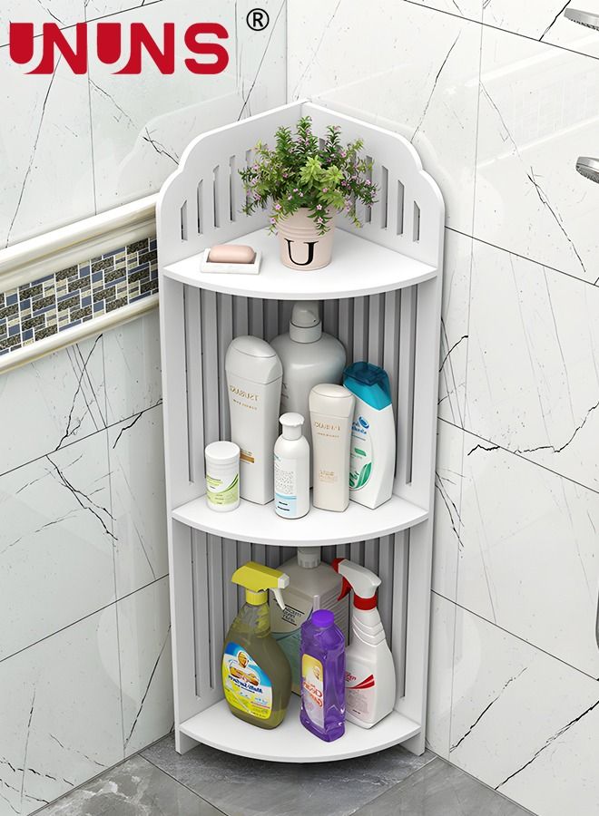 3 Tier Corner Shelf Rack,Toilet Paper Stand For Bathroom Organizer,Toilet Vanity Cabinet,Narrow Bath Sink Organizer,Towel Storage Shelf for Paper Holder,White